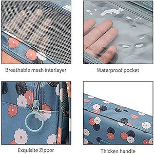 Ziloty Hanging Travel Toiletry Bag Cosmetic Make up Organizer Multifunction Portable Makeup Pouch for Women and Girls Waterproof Ladies Case Travelling Storage Inner Ware (Multicolor)