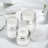 Airless Pump Jars 50ML,Empty Refillable Cosmetic Air Pump Acrylic Bottles Airless Lotion Face Cream Dispenser Containers Makeup Vials Accessories Leak-Proof DIY Travel Cans Press Style
