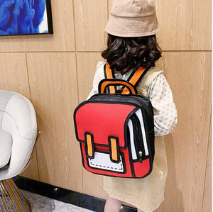 Ziloty Girls Boys Jump Style 3D Backpack 16Inch 2D Drawing Anime Comic Cartoon Backpack Daypack Large (Multicoloured)