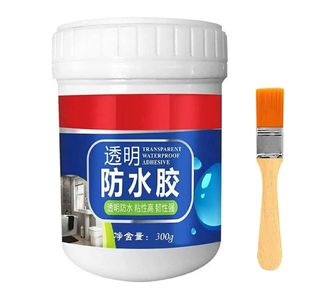 300ml Waterproof Agent with Brush, Waterproof Insulating Sealant,  Transparent Repairing Leak Waterproof Adhesive, Ceramic Marble Sealer Glue  for