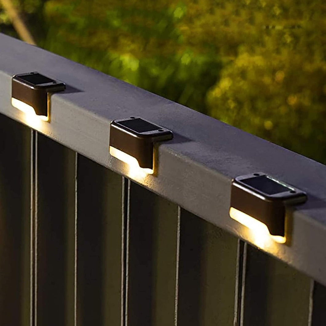 Pack of 4 Outdoor Solar Deck Lights: Solar Waterproof LED Solar Lights for Outdoor Stairs, Step Light