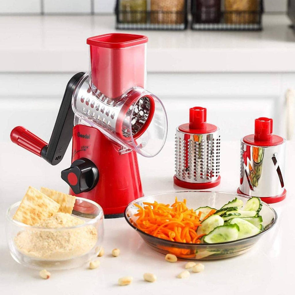 Home Rotating Cheese Grater 3 in 1 Multi Functional Shredder