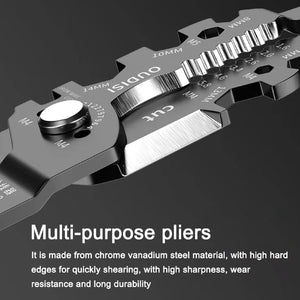 25-in-1 Multi-Functional Wire Stripper and Electrician Tool Chrome Vanadium Steel Pliers for Splitting, Breaking, Separating, Terminal Crimping, Stripping, Cable Cutting, Winding, and Clamping