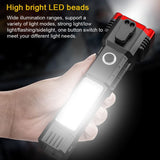 Rechargeable Torch Flashlight,Long Distance Beam Range Car Rescue Torch with Hammer Window Glass and Seat Belt Cutter Built in Mobile USB Fast Charger Power Bank