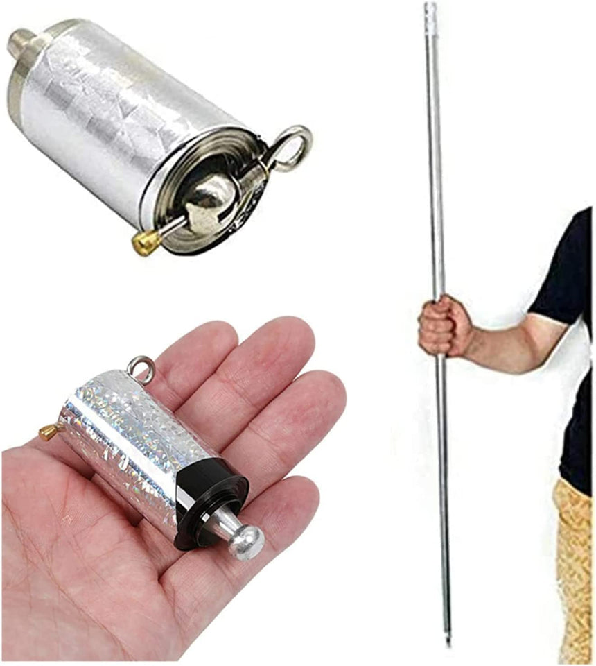 Magic Stick Silver Appearing Cane Metal Steel Professional Trick Prop Stretchable Extendable Stick Stress Relieve Magical Pocket Staff for Girls Boys Adult
