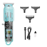 Ziloty Pro Li Outliner Cordless T Blade Hair Clipper Professional 0 Gapped Outlining for Barbers 0mm balding Shape up Digital Display 3 guide comb Powerful Rotary Motor Runtime 180 min