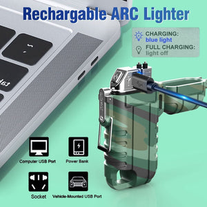 Ziloty Rechargeable Electric Lighter with 360° Flexible Long Neck for Candle Grill, Waterproof USB Arc Lighters with Lanyard and Hanging Hole, Windproof Plasma Flameless Lighter