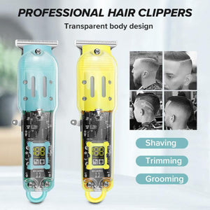 Ziloty Pro Li Outliner Cordless T Blade Hair Clipper Professional 0 Gapped Outlining for Barbers 0mm balding Shape up Digital Display 3 guide comb Powerful Rotary Motor Runtime 180 min