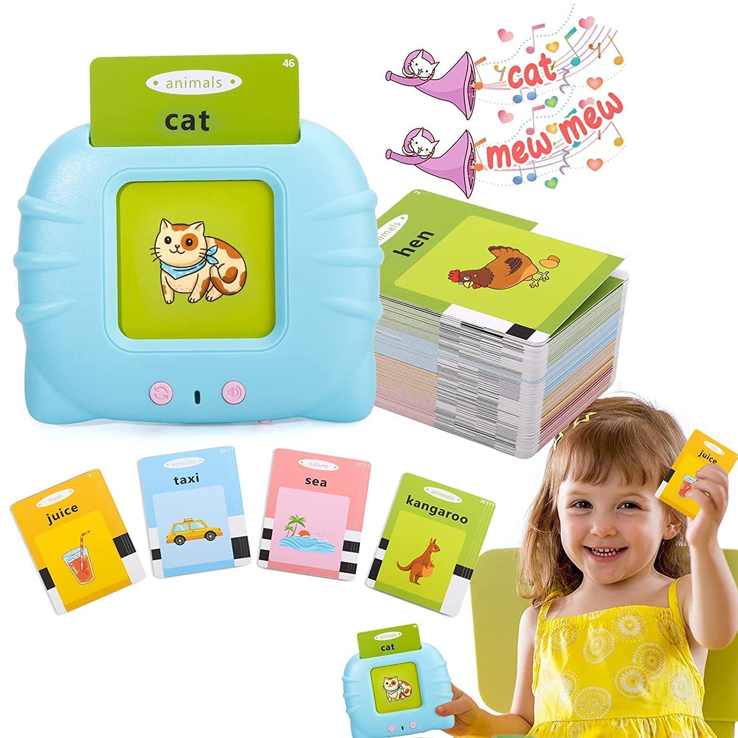 Buy Babygleam Talking Flash Cards Learning Toys for 2 3 4 5 6 Year Old Boys  Girls, Educational Toddlers Toys Reading Machine with 224 Words, Preschool  Montessori Toys and Best Gift for