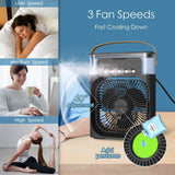 Ziloty Personal-Air-Cooler-Portable-Air-Conditioner-Fan-Mini-Evaporative-Cooler-with-7-Colors-LED-Light-1/2/3-H-Timer-3-Wind-Speeds-and-3-Spray-Modes-for-Your-Desk-Nightstand-or-Table (Multicolour)