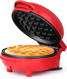 Mini Waffle Maker 4 Inch- 350 Watts: Stainless Steel Non-Stick Electric Iron Machine for Individual Belgian Waffles, Pan Cakes, Paninis or Other Snacks