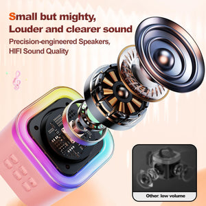 Ziloty Karaoke Machine for Kids Adults with Wireless Mics Portable Bluetooth Speaker & Dynamic Lights Birthday Gift for Girls, Boys & Toddlers