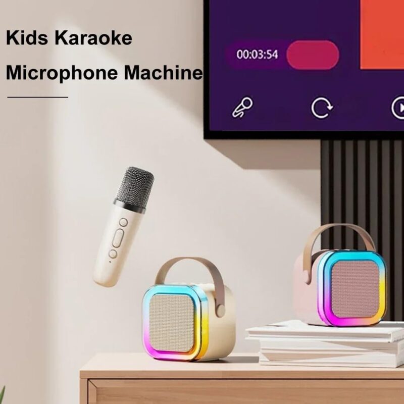 Ziloty Mini Portable Karaoke Machine for Kids Adults with Wireless Mics Portable Bluetooth Speaker & Dynamic Lights Birthday Gift for Girls, Boys & Toddlers-Multi Colours (mic Square) - Image 3