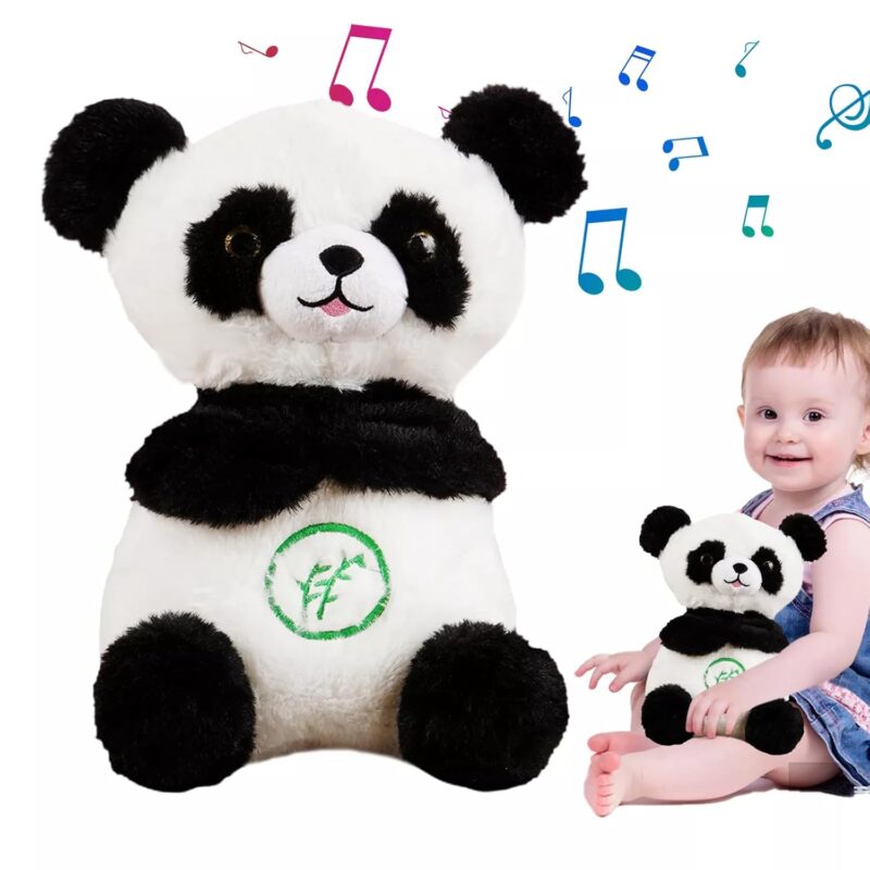 Dangfly Portable Plush Baby Toy with Music, Sounds, Lights and Breathing Motion, Breathing Toy with Lights | Gift for Kids | Size 30cm,Pack of 1 (Breathing Panda)