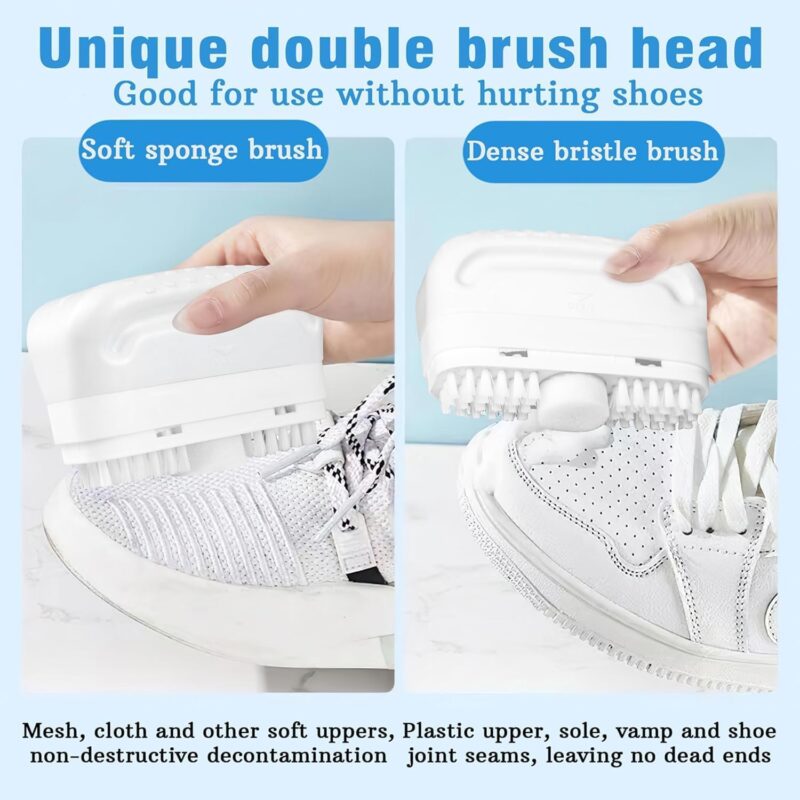 Shoe Cleaner Brush, Powerful 2-in-1 Multifunctional Shoe Cleaner Brush, Shoe Scrub Brush, Non Wash Deep Cleaning Sneaker Brush, White Shoe Cleaner - Suitable for Tennis, Sports Shoe Care Kit - Image 9