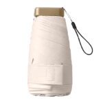 Zilotyshopping Mini Capsule Umbrella Portable Pocket 5 Folding Umbrella Girls Plain Color Sunscreen Umbrellas With Case (multicolor)