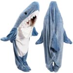 Zilotyshopping Adult Shark Blanket Hoodie – Soft Fleece Wearable Sleeping Bag (L, Fits 155–168 cm, 40–57 kg)