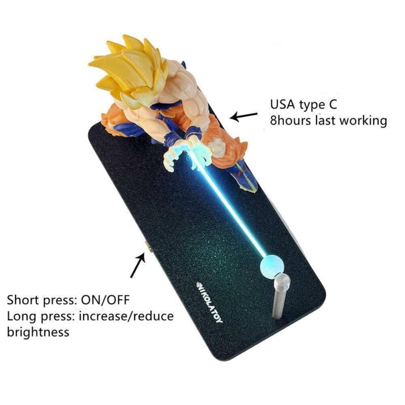 Zilotyshopping 3D Anime Hero LED Night Light – Rechargeable Magnetic Action Lamp with Energy Blast Effect, Power Pose Table Decor for Kids - Image 3