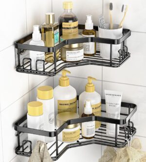 Zilotyshopping Wall-Mounted Stainless Steel Shelf with Towel Holder & Hooks – Chrome Finish Bathroom Organizer for Home & Hotel Use (2 Pcs Combo)