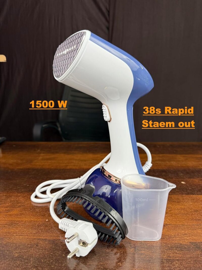Zilotyshopping handheld garment steamer for clothes, 360ml tank, Measuring cup & Brush, Vertical & Horizontal Steam iron for clothes, 38s Fast heating 1500 Watt Portable Steam press, 1 year Warranty - Image 2