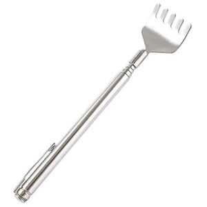 Zilotyshopping Stainless Steel Back Scratcher – Extendable Telescopic Body Massager & Itch Relief Tool | Portable, Durable & Comfortable Grip