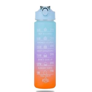Zilotyshopping 900 ml Motivational Water Bottle with Straw & Time Marker – BPA-Free Reusable Hydration Bottle