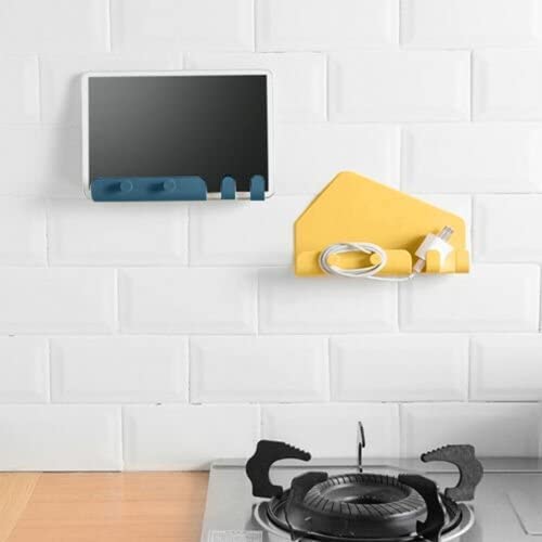 Zilotyshopping 4 Hook Mobile Charging Stand – Wall Mounted Phone Holder with Hooks for Charging & Storage | Space Saving, Durable & Easy Install - Image 2