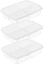 Zilotyshopping 4 Compartment Food Storage Box – Portion Control Lunch Container for Meals & Snacks | Leak Resistant, Durable & Easy to Carry