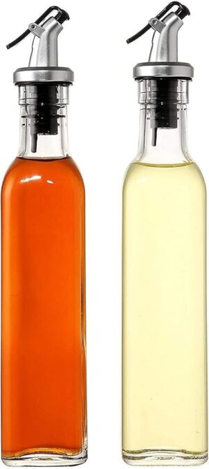 Zilotyshopping 500 ml Oil Glass Bottle – Clear Kitchen Oil Dispenser with Pour Spout | Leakproof, Durable & Easy Pour Design