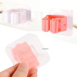 Zilotyshopping Wall Mounted Mop Holder with Sticker – Self Adhesive Broom & Mop Organizer Rack | Space Saving, Strong Grip & Easy Installation