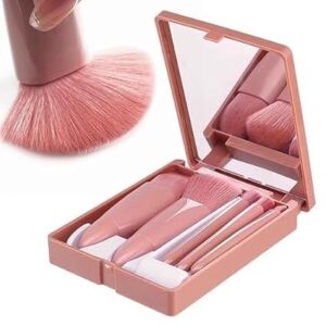 Zilotyshopping 5 Pcs Makeup Brush Set – Soft Bristle Cosmetic Brushes for Foundation, Powder, Blush & Eyeshadow | Smooth Application, Durable & Travel Friendly