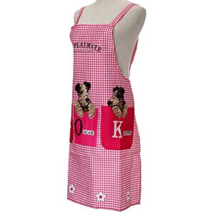 Zilotyshopping Adorable Dog-Themed Apron | Cute Printed Kitchen Apron with Pocket | Comfortable & Reusable Cooking Apron for Home & Baking