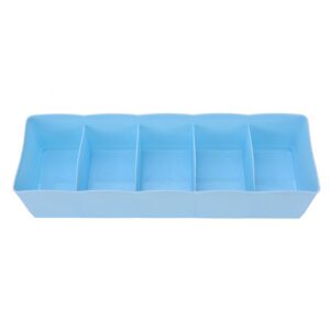 Zilotyshopping 5 Grid Plastic Socks Organizer – Multi-Compartment Drawer Divider for Socks, Underwear & Accessories | Durable, Space Saving & Easy Clean