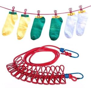 Zilotyshopping Cloth Hanger Rope Clip (12 Clips) – Portable Laundry Drying Hanger with Clips | Space Saving, Windproof & Travel Friendly