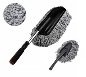 Zilotyshopping Small Microfiber Car Cleaning Brush – Soft Detailing Brush for Dashboard, Vents, Interior & Exterior Surfaces | Scratch-Free, Lightweight & Easy Grip