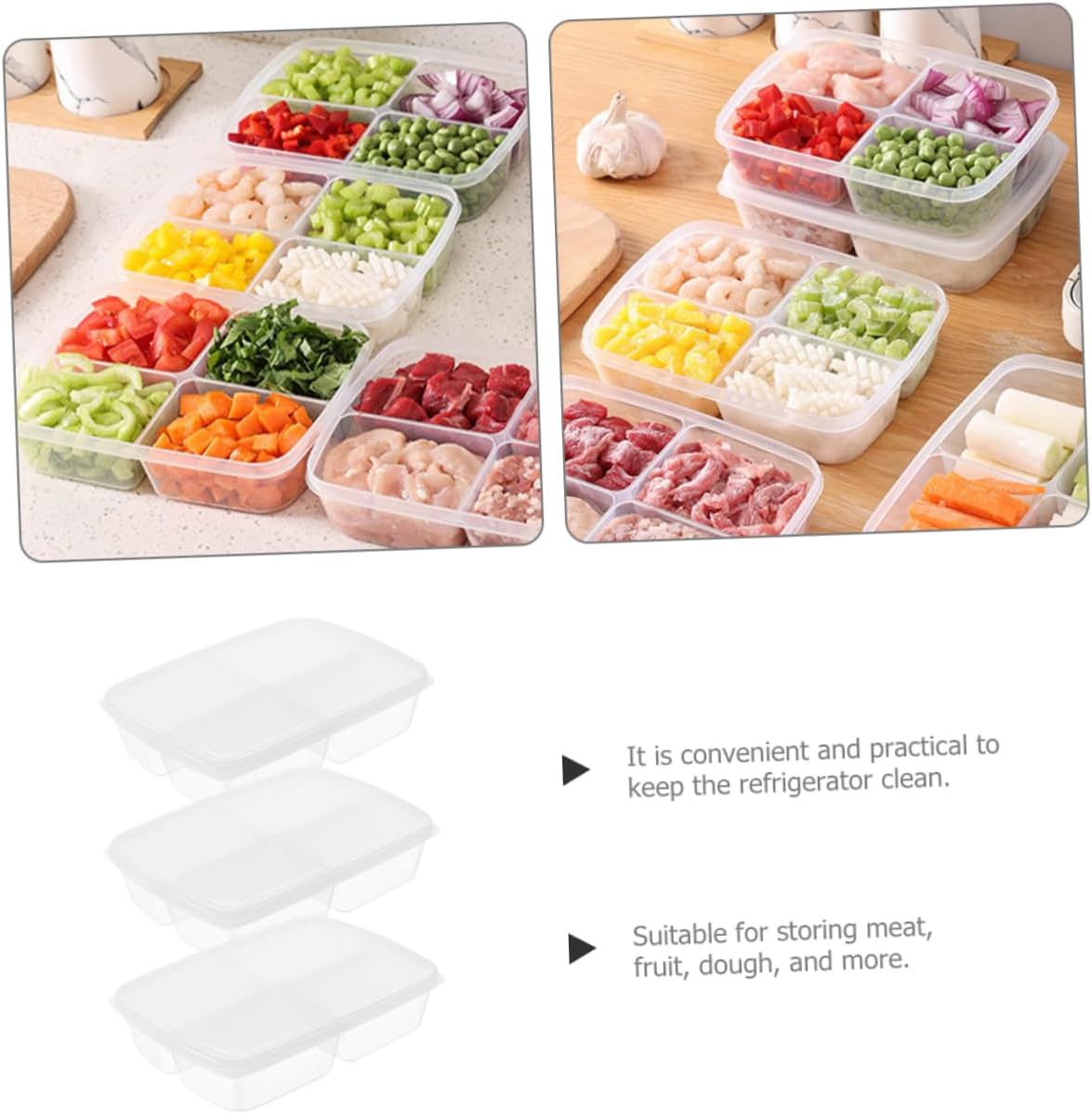 Zilotyshopping 4 Compartment Food Storage Box – Portion Control Lunch Container for Meals & Snacks | Leak Resistant, Durable & Easy to Carry - Image 3