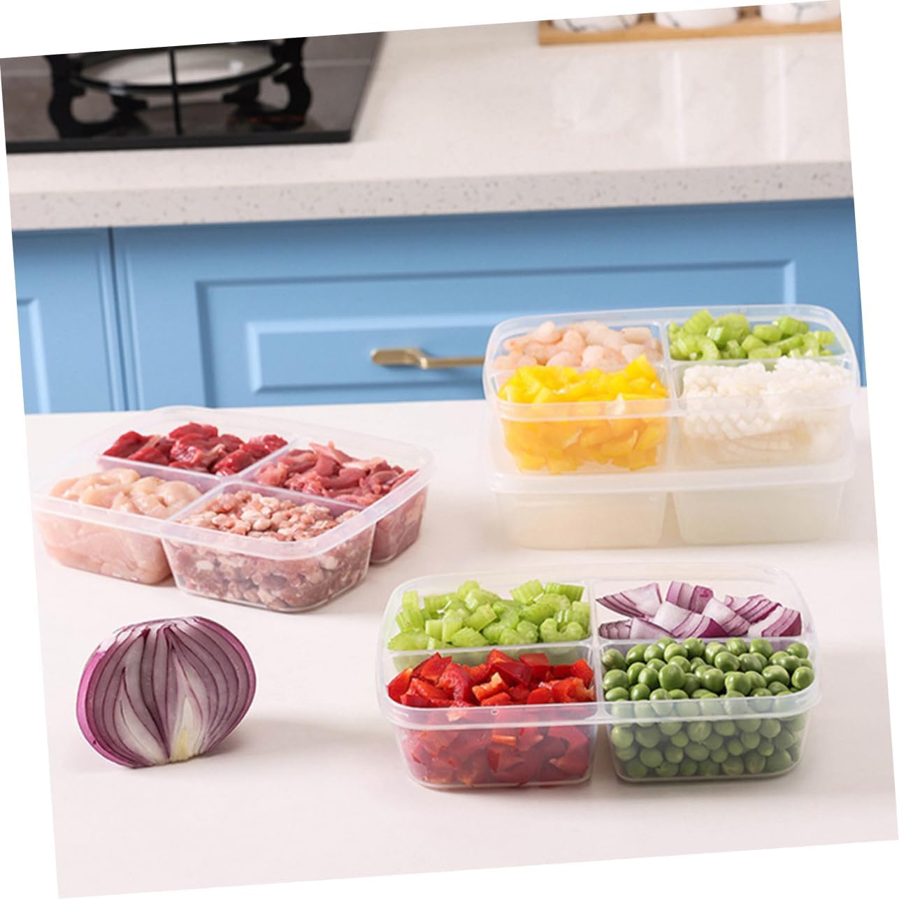 Zilotyshopping 4 Compartment Food Storage Box – Portion Control Lunch Container for Meals & Snacks | Leak Resistant, Durable & Easy to Carry - Image 5