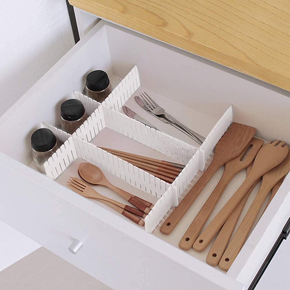 Zilotyshopping Drawer Divider 8 Pcs Set – Adjustable Drawer Organizer Strips for Clothes, Socks, Kitchen Tools & Office Storage - Image 5