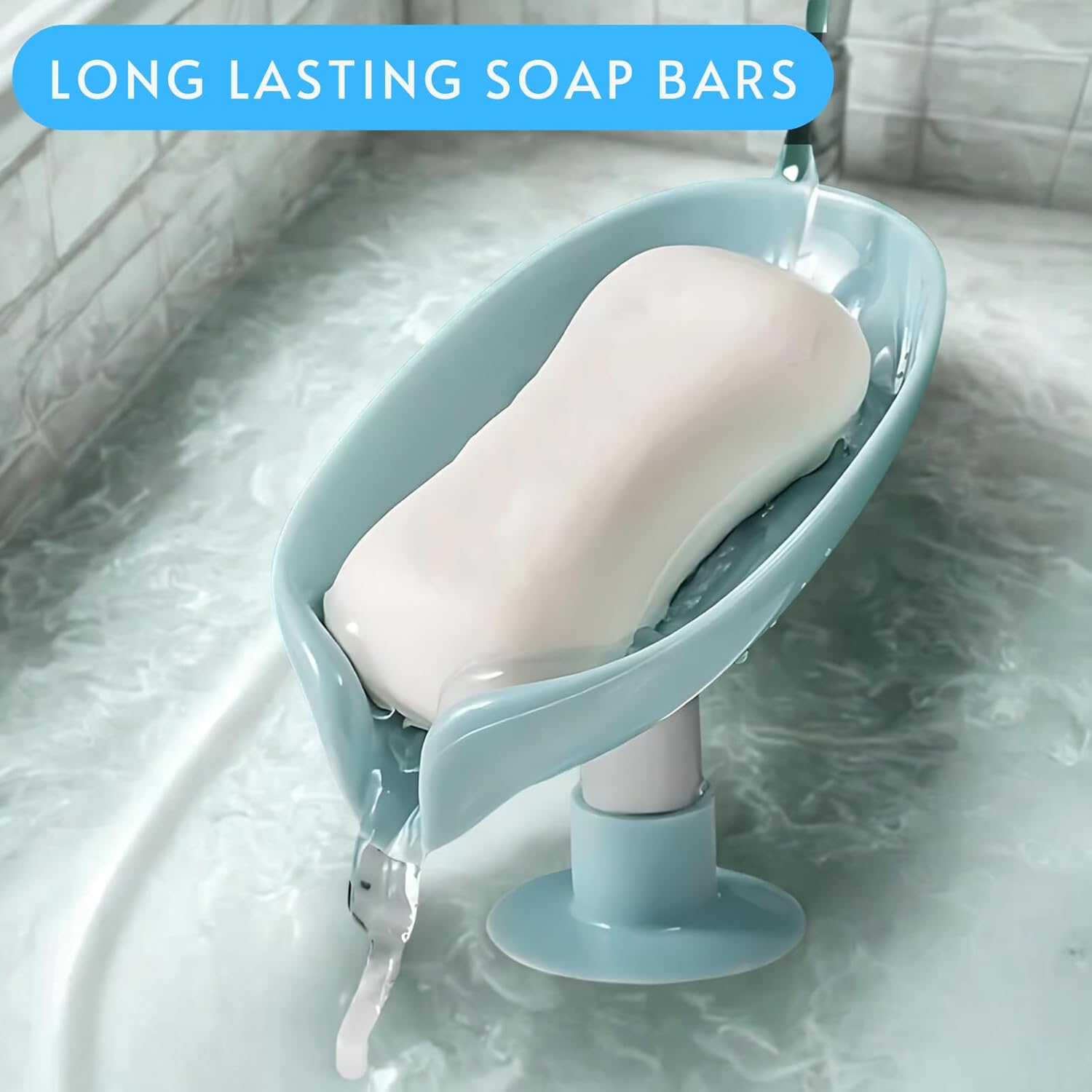 Zilotyshopping Leaf Shape Soap Holder – Self Draining Soap Dish with Suction Base | Stylish Bathroom Soap Stand | Quick Dry Soap Tray - Image 3