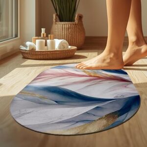 Zilotyshopping Water Absorbing Oval Door Mat | Quick Dry Non-Slip Floor Mat for Home Entrance, Bathroom & Kitchen