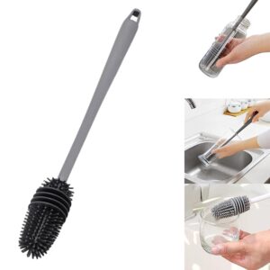 Zilotyshopping Bottle Cleaning Brush with Long Handle – Multipurpose Deep Cleaning Brush for Water Bottles, Flasks, Jars & Baby Bottles | Durable Bristles | Grey