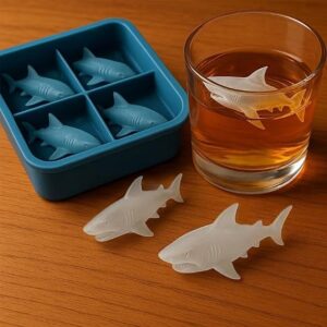 Zilotyshopping Shark Silicone Ice Cube Mold | 3D Shark Ice Tray | BPA-Free Flexible Silicone Mold for Ice, Chocolate & Jelly