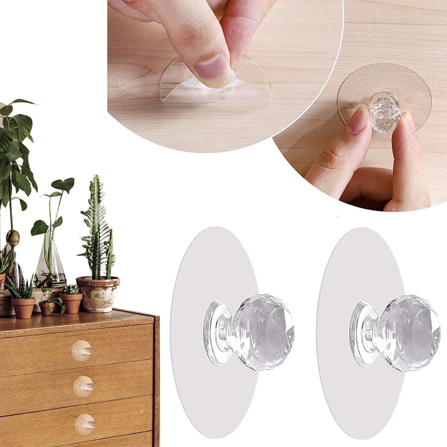 Zilotyshopping 10 Pcs Diamond Suction Hooks – Transparent Strong Hold Wall Suction Hooks for Bathroom, Kitchen & Home | Reusable, Waterproof & Easy Install - Image 7