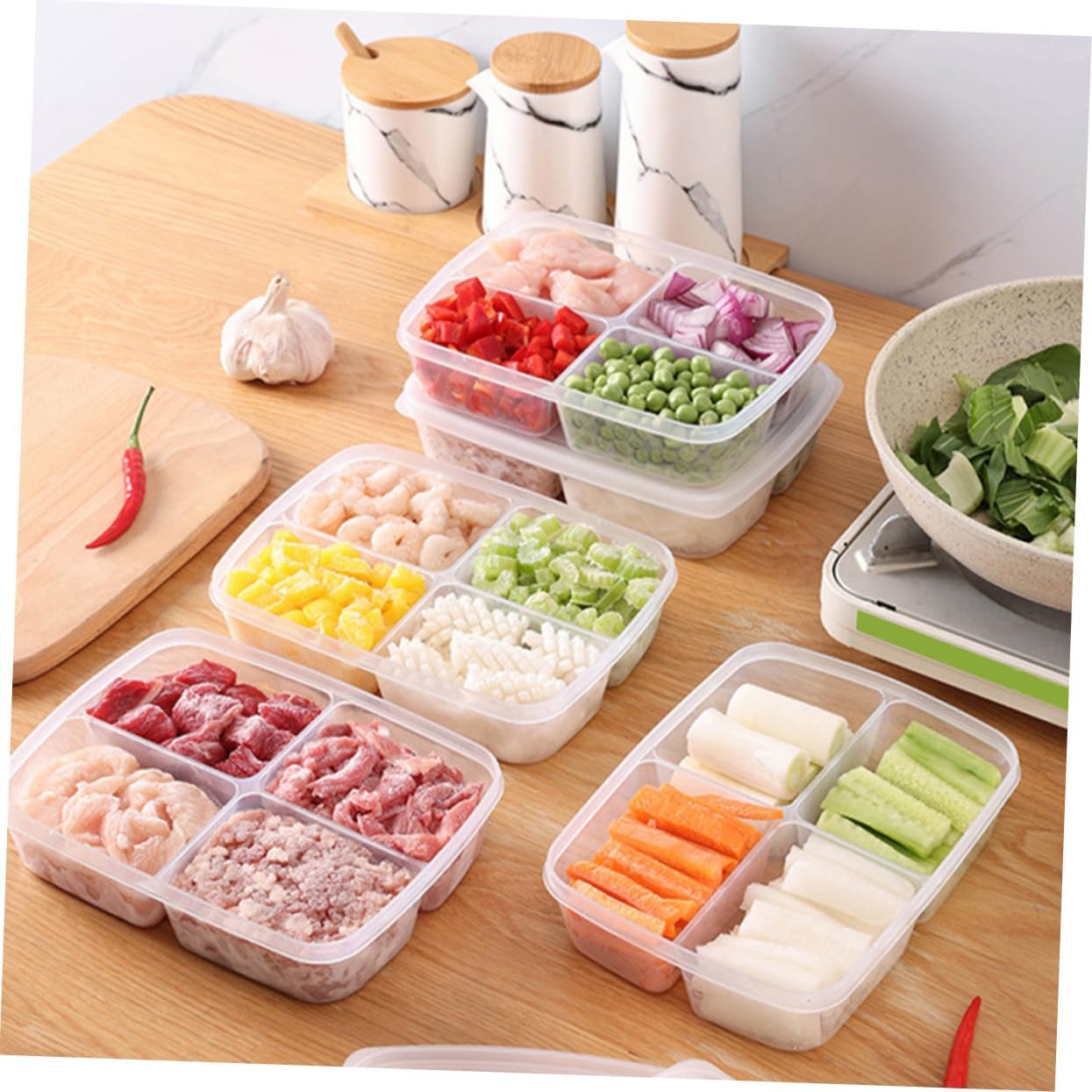 Zilotyshopping 4 Compartment Food Storage Box – Portion Control Lunch Container for Meals & Snacks | Leak Resistant, Durable & Easy to Carry - Image 8