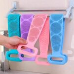 Zilotyshopping Silicone Back Scrubber | Long Handle Body Cleaning Brush | Soft & Flexible Bath Scrubber for Shower & Spa Use